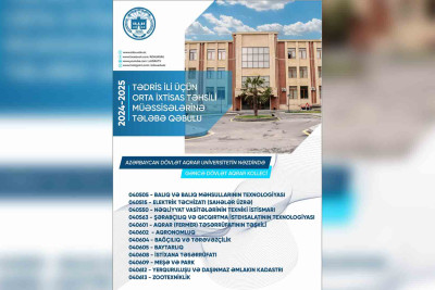 Gəncə Dövlət Aqrar Kollecinə tələbə qəbulu başlayır
