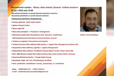 “İdarəetmənin əsasları” mövzusunda təlim baş tutacaq