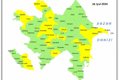 Küləklə bağlı sarı xəbərdarlıq olunub