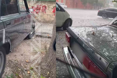 Nizami yurdunda dolu və leysan müşahidə olunub