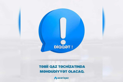 Boruda sızma səbəbilə Mingəçevirdə qaz olmayacaq