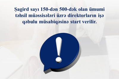 Məktəblərdə direktor vakansiyaları mövcuddur