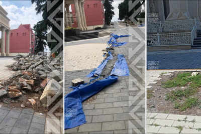 Milli Dram Teatrın yeni binasının önündəki hal sakinləri narahat edir