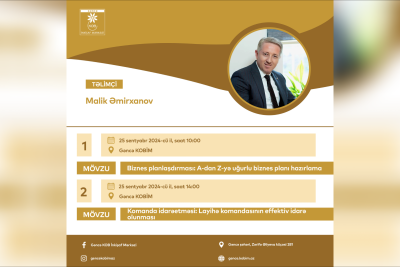Gəncə KOB İnkişaf Mərkəzi iki mövzuda təlim keçirəcək