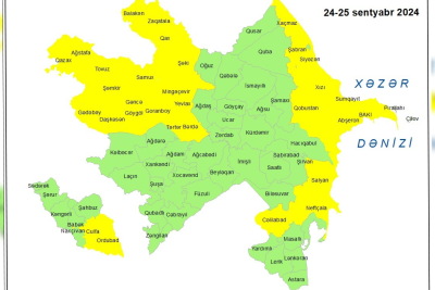 Güclü küləklə əlaqədar növbəti sarı xəbərdarlıq