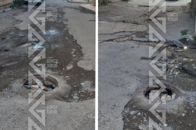 Gəncədə kanalizasiya xətti uzun müddət təmir edilmir