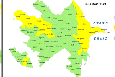 Güclü küləklə bağlı növbəti sarı xəbərdarlıq