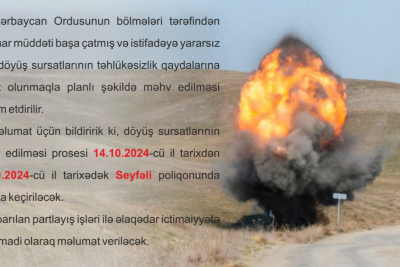 Seyfəlidə silah-sursatın utilizasiyası aparılır