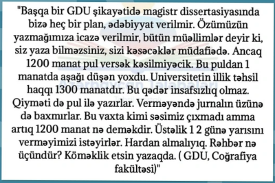 Universitetdə magistr dissertasiyaları ilə bağlı ŞOK İDDİA - Rektorluqdan reaksiya