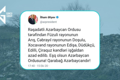15 oktyabr 2020: Vətən Müharibəsinin 19-cu günü