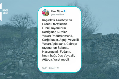 20 oktyabr 2020: Vətən Müharibəsinin 24-cü günü