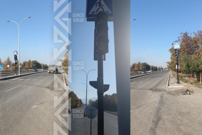 Gəncədə piyadalar üçün yeni işıqforlar quraşdırılıb