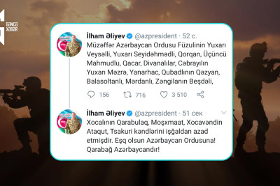 7 noyabr 2020: Vətən Müharibəsinin 42-ci günü