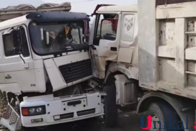 Goranboyda iki yük maşını toqquşub