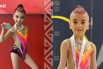 8 yaşlı gimnastımız Nizami yurduna medalla qayıdır