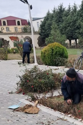 Goranboyda Şəhidlər Kompleksində abadlıq işləri aparılıb