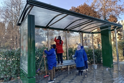 Gəncədə avtobus dayanacaqları təmizlənib - FOTO
