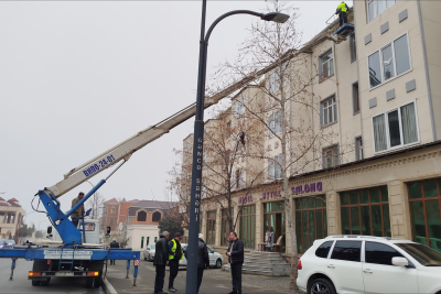 Gəncədə dam örtükləri və novdanlar təmir edilir - FOTO