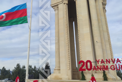 Gəncədə 20 Yanvar faciəsinin şəhidləri yad olunublar - FOTO