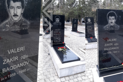 Gəncədə Valeri Boqdanovun məzarı ziyarət olunub