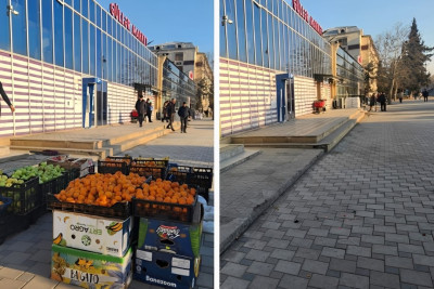 Niyazi Bayramovun “İşçi qrupları” küçə alverçilərinin məhsullarını müsadirə etdi - FOTO