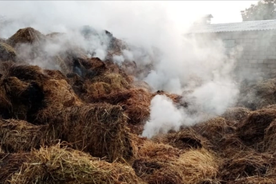Goranboyda vətəndaşa ziyan dəydi - 300 ədəd ot bağlaması yandı