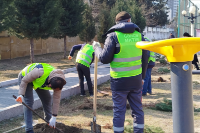Gəncədə bu parkın yaşıllıq zolağı genişləndirilib - FOTO