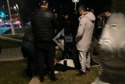 Gəncədə minik avtomobili yaşıllığa çırpılıb - VİDEO