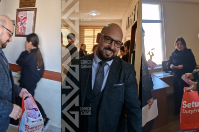 Gəncədə kişi müəllimdən xanımlara təqdirəlayiq hərəkət - VİDEO