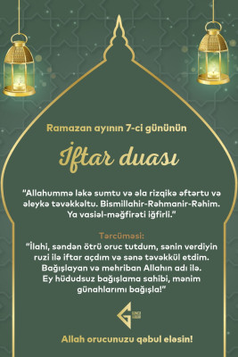 Ramazan ayının yeddinci gününün imsak, iftar və namaz vaxtları