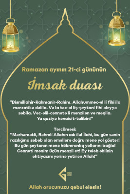 Ramazan ayının iyirminci birinci gününün imsak, iftar və namaz vaxtları - FOTO