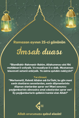 Ramazan ayının iyirmi beşinci gününün imsak, iftar və namaz vaxtları - FOTO