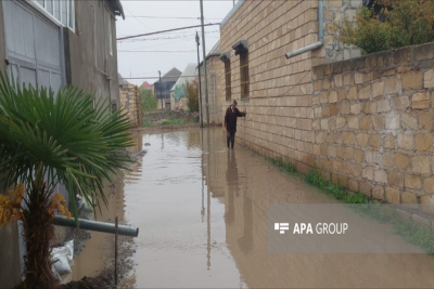 Güclü yağış Gəncədə fəsadlara səbəb olub - FOTO