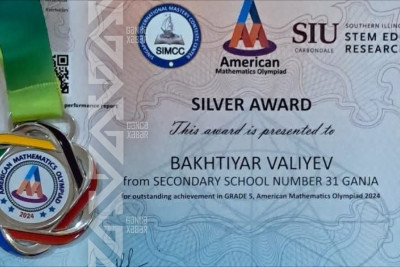 Məktəblimiz Beynəlxalq olimpiadadan medalla döndü - FOTO