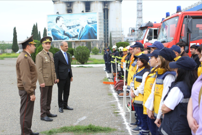 Gəncədə mülki müdafiə qüvvələri ilə məşq keçirilib - FOTO