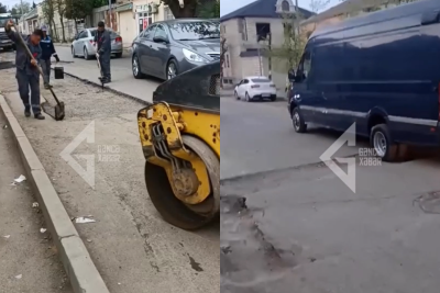 Cavad Rəfibəyli küçəsindəki yola yamaq vurulur