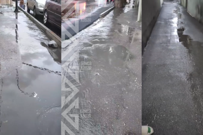 Gəncədə biabırçılıq: yol çəkdilər, evləri su basdı
