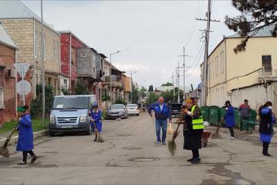 Gəncədə genişmiqyaslı təmizlik işləri görülüb - FOTO