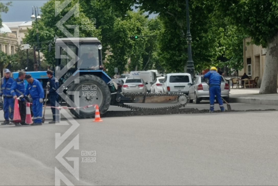 Gəncədə yeni asfalt örtüyü qazılır – Sakinlər narazıdır - VİDEO