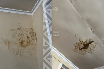 Dam örtüyü yeniləndi, evə su damdı