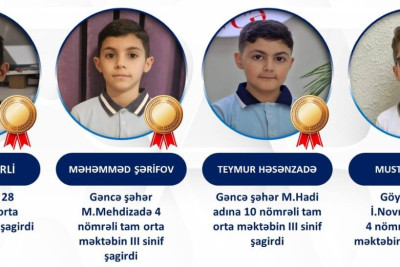 Şagirdlərimiz beynəlxalq olimpiadada medalları sıraladılar - FOTO