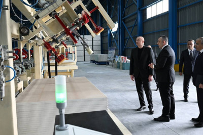 Tikinti materialları istehsalı müəssisəsi istifadəyə verildi - FOTO