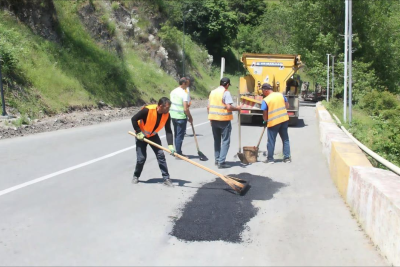 Gəncə-Daşkəsən avtomobil yolunda təmir aparılır - FOTO
