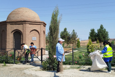 Comərd Qəssab türbəsi ətrafında təmizlik işləri aparılıb - FOTO