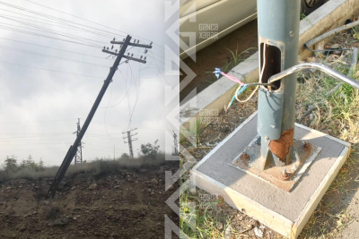 Göygöldə elektrik dirəyi və açıq naqillər təhlükə saçır