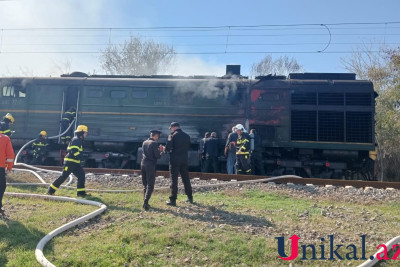 Samuxda teplovoz yandı