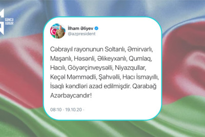 19 oktyabr 2020-ci il: Vətən müharibəsinin 23-cü günü