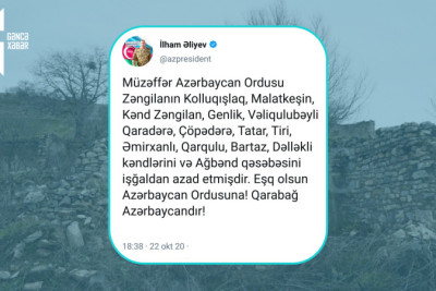 22 oktyabr 2020-ci il: Vətən müharibəsinin 26-cı günü