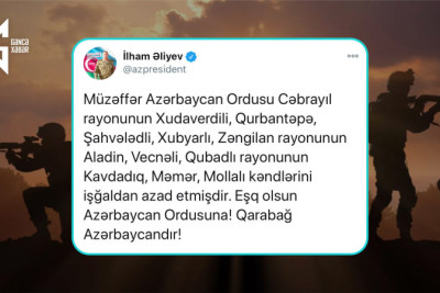 30 oktyabr 2020-ci il: Vətən müharibəsinin 34-cü günü