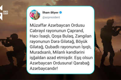 2 noyabr 2020: Vətən müharibəsinin 37-ci günü